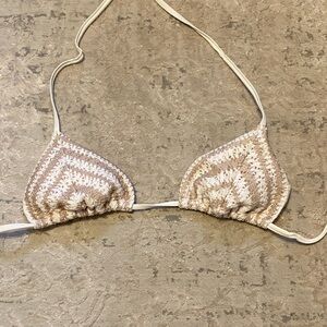 Hollister Cream and Tan Bikini Top